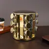 Conjunto de Potes Giratórios para Temperos de Cozinha para Uso Doméstico, Pote de Sal de Aço Inoxidável, Combinação de Rack de Armazenamento para Potes de Pó Cinco Especiarias