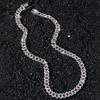Collar de Cadena con Incrustaciones de Diamantes de 9 mm, Rombo Empalmado, Estilo Hip-Hop para Mujeres Europeas y Americanas