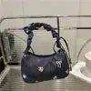 Bolso de Axila para Mujer 2025 Verano Nuevo Bolso de Hombro Único Bolso de Mano Estilo Pastoral Dulce y Fresco Japonés con Flores para Mujer
