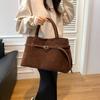 Bolso de Mano para Mujer Transfronterizo Comercio Exterior Nuevo Versátil Retro Bolso de Hombro Estilo Yadan Bolso Tote de Ante