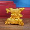 Adornos de pez dragón dorado de la suerte con sombreado dorado, pez anti-cobre, Feng Shui de oficina, adornos de carpa de pez de la suerte para sala de estar