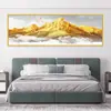 Pintura de Cabeceira para um Quarto Tranquilo e Agradável, Pintura Decorativa Voltada para o Oeste para a Cabeceira da Cama, Parede de Fundo de Sofá, Pintura Autoadesiva para Pendurar com Motivo de Montanha