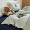 Conjunto de Roupa de Cama de Algodão 100% Puro Grau Materno e Infantil Classe A Conjunto de Quatro Peças Lençóis de Algodão Puro Capas de Edredom Lençóis com Elástico Conjunto de Três Peças Dormitório Toque de Luxo Quarto Principal