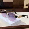 Nuevas Gafas de Sol de Moda Sin Marco Ovaladas con Borde Cortado Ins Personalizadas de Metal Hueco con Cierre Gafas de Sol para Protección Solar Callejera