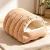 Nova cama para gato, casinha de cachorro à prova de inverno, cama fechada para gato, cama para pet destacável e lavável, tapete de dormir espesso para cachorro