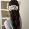 Nuevo Clip de Plátano para el Cabello con Ondas de Burbuja Plisadas, Puntos, Estampado Floral, Atmósfera Dulce, Pasador, Accesorios para el Cabello con Poco Volumen