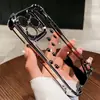 Estuche Caliente de Venta en Comercio Exterior con Estampado de Pata de Gato para iPhone 13/14 Pro Max, Estuche Transparente Electroplateado con Airbag Anti-Caídas