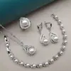 Joias personalizadas europeias e americanas estilo luxo leve corrente clavícula elegante zircônia de diamante completo colar de pérolas brincos anel conjunto de joias