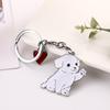 Moda americana linda mascota llama perro llavero colgante llavero de metal joyería colgante de dibujos animados creativos