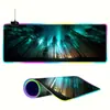 Mouse Pad Luminoso Aurora para Meninas com Alto Acabamento e Tamanho Grande, Pad de Mesa Espesso Personalizado de Escritório de Alta Qualidade
