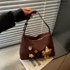 Cross2026 Nueva Bolsa Popular de Hombro Único Bajo el Brazo para Mujer de Otoño Bolso Cruzado Retro de Gamuza y Felpa para Viajes Bolso Almohada