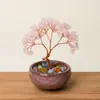 Figurita de Árbol de la Riqueza de Citrino Natural Árbol de la Riqueza de Amatista 6 Ramas 9 Perlas Decoración de Escritorio para Oficina en Casa