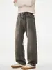 Ropa para Hombre Muqiu Colección Otoño 2026: Pantalones de Mezclilla Lavados Vintage, Talla Grande para Hombre, Elásticos, Pantalones Largos Versátiles