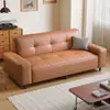 Sofá nuevo, cuero resistente a los arañazos de gato, apto para apartamentos pequeños, diseño minimalista, estilo de líneas rectas, ideal para apartamentos de alquiler, áreas de recepción de oficinas y salas de estar de tres plazas