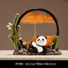 Novos Enfeites de Pintura com Areia Movediça de Panda de Desenho Animado Estilo Chinês Decoração para Sala de Estar Entrada Estudo Gabinete de TV Presente de Inauguração de Casa Aniversário