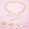 Cadena de Cintura Dorada Exquisita con Forma de Rosa para Mujer Cadena de Cintura Metálica Cinturón de Ropa Cadena de Cintura Simple de Moda Cadena de Cintura de Comercio Exterior