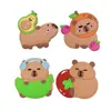 Etiqueta de equipaje de capibara linda famosa en Internet Kabibala accesorios zapatos flor comida juego etiqueta de equipaje etiqueta de identificación colgante