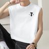 Regata Masculina de Algodão Solta de Verão na Moda Camiseta Regata de Basquete com Estampa de Letra