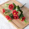 Flor artificial 6 cabeças rico buquê de crisântemo Peônia europeia falsa Buquê de seda ornamentos de flor para sala de estar hotel casamento lote
