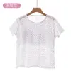 Chaleco de Algodón Puro Cuello Redondo Changyan 170g para Adultos Mayores Verano Delgado Manga Media Holgado Talla Grande Camiseta de Manga Corta