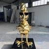 Escultura de fibra de vidrio galvanizada a gran escala para exteriores, espejo personalizado, escultura de dibujos animados, decoración, hermoso paisaje, adornos cuadrados