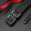 Cinto Masculino Desdentado Interno Vestindo Letra Fivela Automática PU Padrão Crocodilo Cinto Casual All-match Cinto Factory Outlet