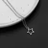 Collar de Moda Estilo Oscuro Colgante Estrella Explosiva Cruz Tendencia Cadena de Plata Aleación Cadena para Clavícula Tachonado con Diamantes