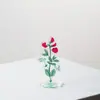 Adorno acrílico de pie para decoración de escritorio, lindo diseño floral, decoración de regalo, decoración del hogar, portamensajes transfronterizo