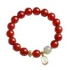 Entrega Directa de Fábrica de Pulseras de Ágata Roja Natural para Mujer, Accesorios de Jade Hetian, Pulseras de Amistad para Mejores Amigas, Pulseras de Buena Suerte y Fortuna para el Año de Nacimiento