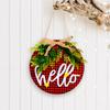 Nuevos productos transfronterizos, decoración navideña, pegatinas de tela pagadas, placa de puerta de madera, adornos colgantes para árbol de Navidad, colgante navideño