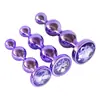 Nuevo Tapón Anal de Metal Morado con Tres Bolas para Adultos Hombres y Mujeres Suministros Eróticos SM Juguete Masturbación Coqueteo Tapón Anal