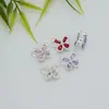 Cadena de Teléfono de Aleación con Cristales de Colores y Lazo, Cuentas Sueltas con Agujero Recto, Colgante DIY, Colgante de Cristal Checo