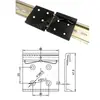 Huayi Mingtong Interruptor de Hebilla de Riel DIN35mm Hebilla de Sujeción Soporte de Montaje Aleación de Aluminio Base Negra y Blanca