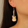 Aretes de guitarra de aleación con diamantes de gota de aceite, estilo punk lindo de nicho de moda europea y americana, temperamento combinable, aretes clásicos