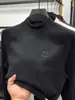 Camada Base Térmica de Fleece com Gola Alta Meio-Turtleneck Masculina Escovada Outono e Inverno Espessada Quente Moletom Moda Casual Fleece Dupla Face Camiseta de Manga Longa