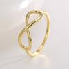 R0649 Anillo de Línea de Diseño Retro de Personalidad Europea y Americana para Mujer Nuevo Transfronterizo Chapado en Oro Hueco Anillo Infinito de Ocho Caracteres