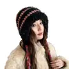 2025 Estilo Coreano Otoño e Invierno Sombrero de Lana Rayado Nuevo Felpa Protección para Orejas Moda Lei Feng Cálido Sombrero Tejido
