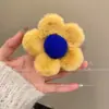 Presilha de Flor Japonesa e Coreana para Mulheres Outono e Inverno Presilha de Tubarão de Pelúcia Temperamento Sensação de Alto Padrão Grampo de Cabelo Mao Mao Parte de Trás da Cabeça Novo Estilo 2023