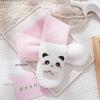Novo cachecol infantil costura cor combinando fofo desenho animado acolchoado pelúcia panda gatinho cachecol outono e inverno quente