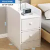 Mesita de noche, gabinete de noche para dormitorio, gabinete de almacenamiento, imitación de madera maciza, mini gabinete de almacenamiento pequeño simple, estante