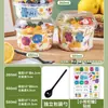 Celebridad de Internet Leche de Doble Piel Caja de Embalaje Desechable Redonda Grado Alimenticio Cuchara para Fruta Tofu Especial Tazón Simple de Polvo para Hielo Envío Gratis