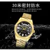 Reloj Mecánico Hueco Automático de Azúcar Negro Rocoso para Mujer Hombre Calendario Luminoso Resistente al Agua Correa de Acero Sólido Relojes de Pareja