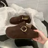 Zapatos de otoño retro de una sola capa sin cordones con hebilla, estilo casual 2026 nuevo, zapatos de cobertura total para mujer estilo Birkenstock que aumentan la altura