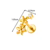 Joyería para Piercing Henson G23/F136 de Titanio con Tornillo de Cereza Incrustado de Circonita Stud para Labio Stud para Cartílago Auricular Joyería para Piercing