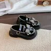 Zapatos de Princesa para Niñas 2026 Otoño Estilo Coreano Casual Zapatos de Punta Cuadrada para Actuación Danza Planos Estilo Británico Zapatos Pequeños de Cuero