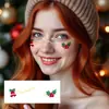 Pegatinas de Tatuaje Navideñas Regalos de Navidad Maquillaje Facial de Dibujos Animados Festivo Larga Duración Lindas Belleza para Niños Impermeable y a Prueba de Sudor