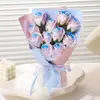 Ramo Artificial, Flores Artificiales, Flores de Jabón de Rosa Terminadas, Flores de Mano de Salsa de Ciruela Degradada, Flores Hechas a Mano, Recuerdos, Flores Artificiales