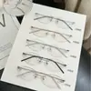 Nuevo y elegante armazón de anteojos sin montura de titanio puro con borde cortado, popular armazón de anteojos semi-titanio ultraligero, anti-luz azul, apto para lentes de prescripción