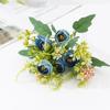 Simulación transfronteriza de plantas verdes, decoración de flores de simulación, 7 tenedores, brotes de té, flor falsa, punto de decoración del hogar al por mayor, accesorios de fotografía
