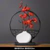 Jarrón de Plástico Cerámico Imitación Shishi Ruyi, Resistente a Caídas, Flor Artificial Transfronteriza, Maceta para Flores de Año Nuevo, Bolsa de la Fortuna con Frutas Rojas, Boda con Flores Secas